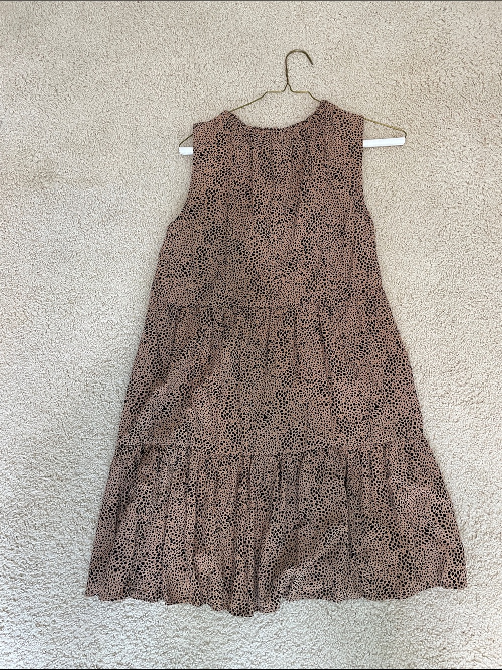 Old Navy Tan and Black Leopard Print Tiered Mini Dress - Picture 2 of 2